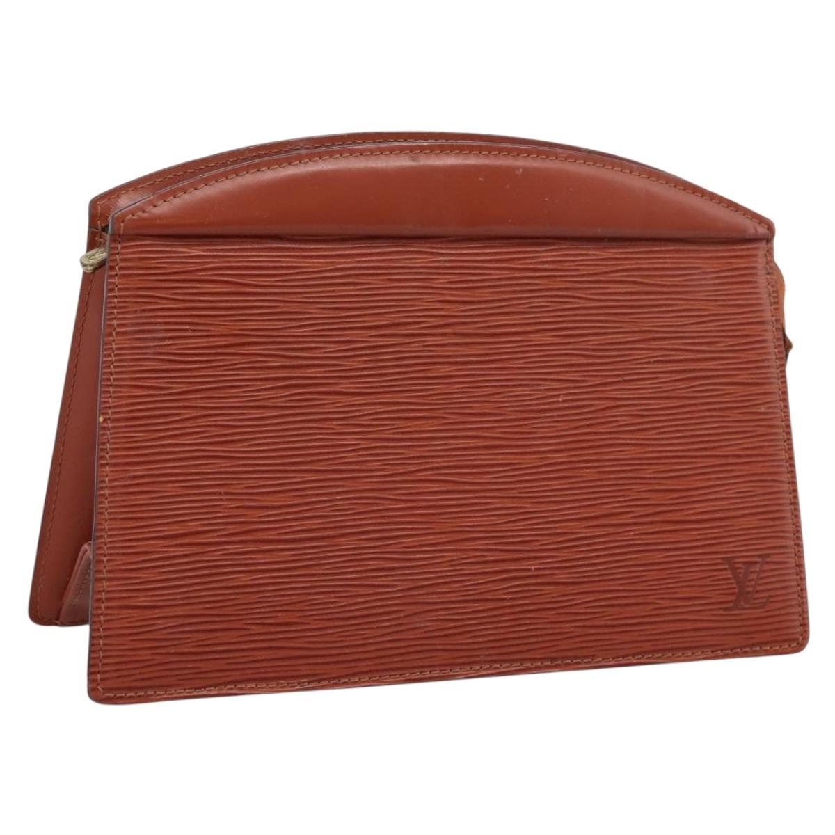 LOUIS VUITTON Epi Trousse Crete Pouch Brown M48403 LV Auth BA15366