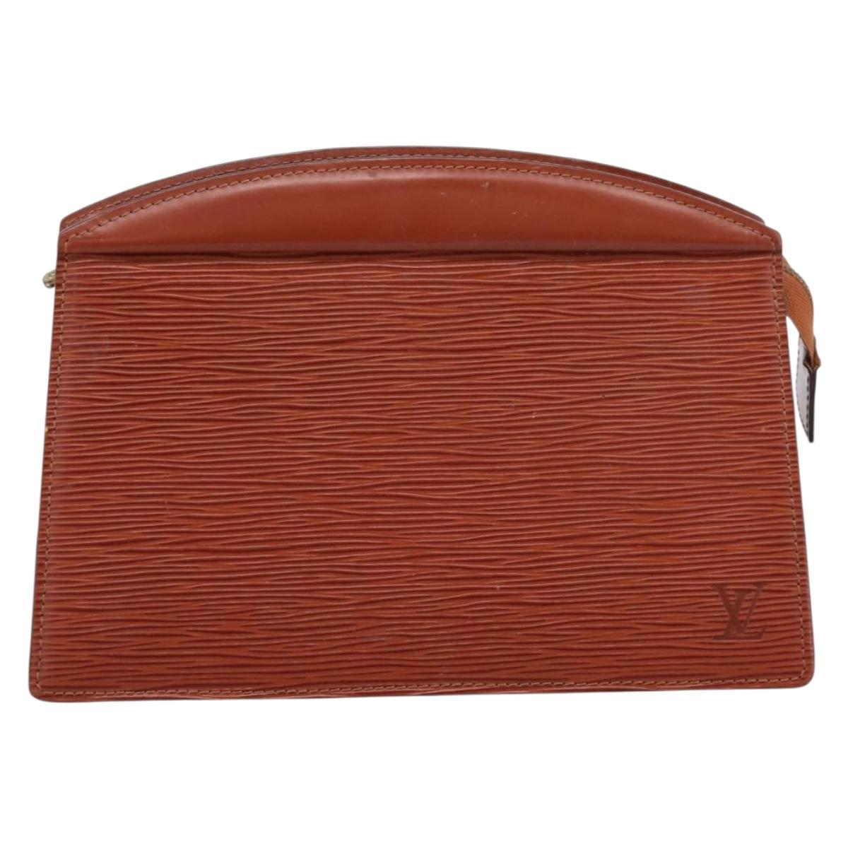 LOUIS VUITTON Epi Trousse Crete Pouch Brown M48403 LV Auth BA15366