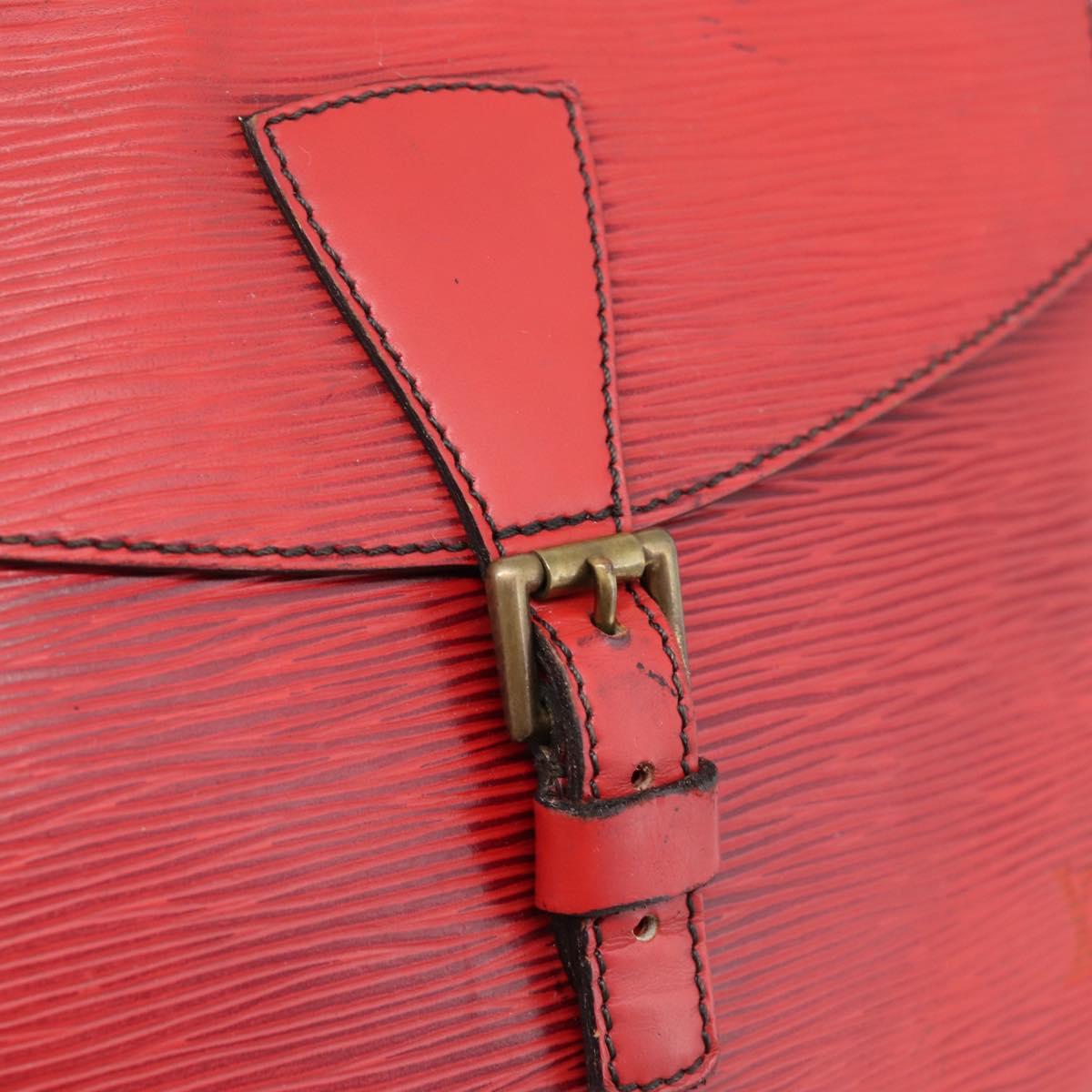 LOUIS VUITTON Epi June Feuille Shoulder Bag Red M52157 LV Auth BA15370