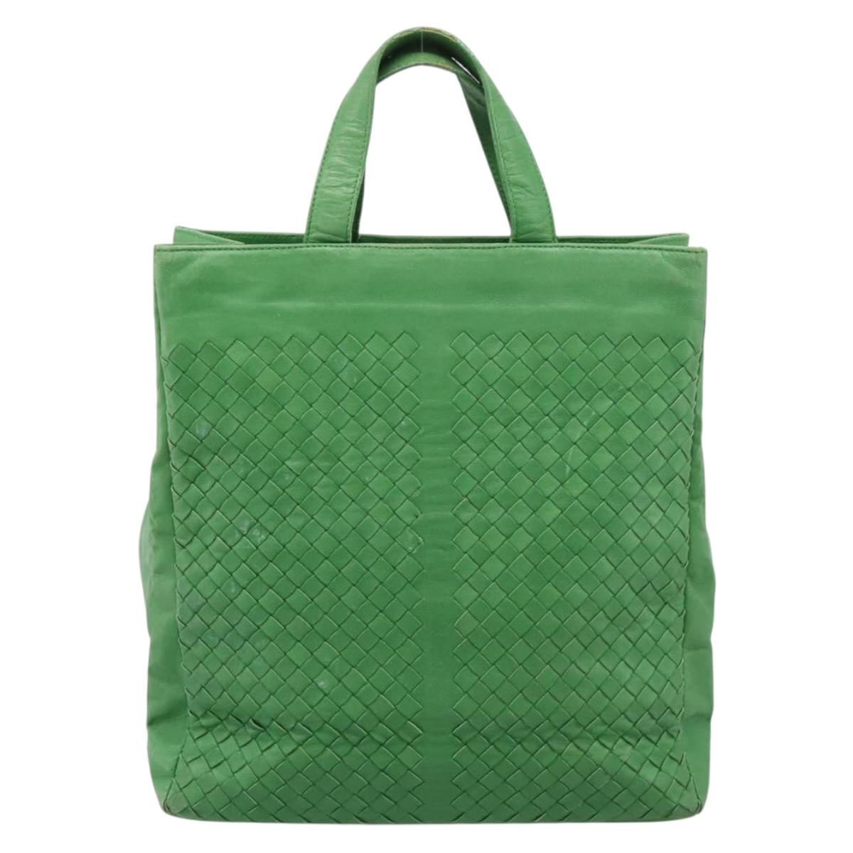BOTTEGA VENETA INTRECCIATO Hand Bag Leather Green 146793 Auth BA15371