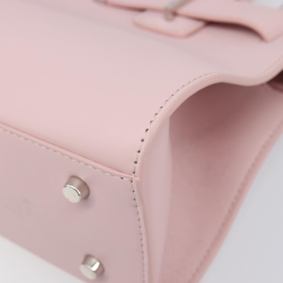 VERSACE Hand Bag Leather 2way Pink Silver Auth BA15378V