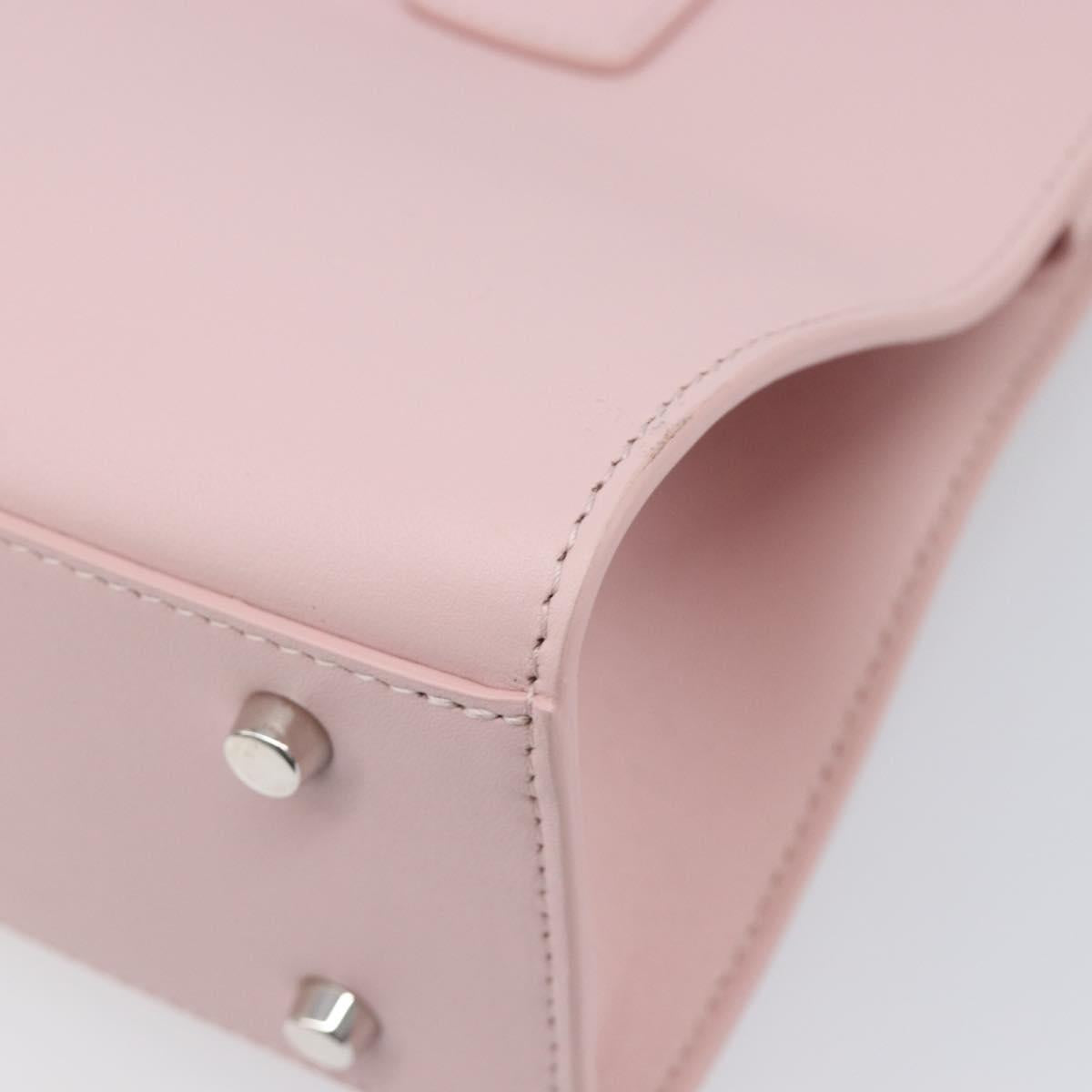 VERSACE Hand Bag Leather 2way Pink Silver Auth BA15378V