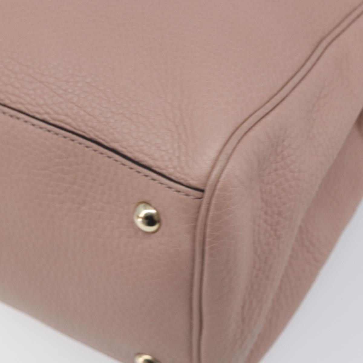 GUCCI Bamboo Hand Bag Leather 2way Pink Gold Tone 323660 Auth BA15382A