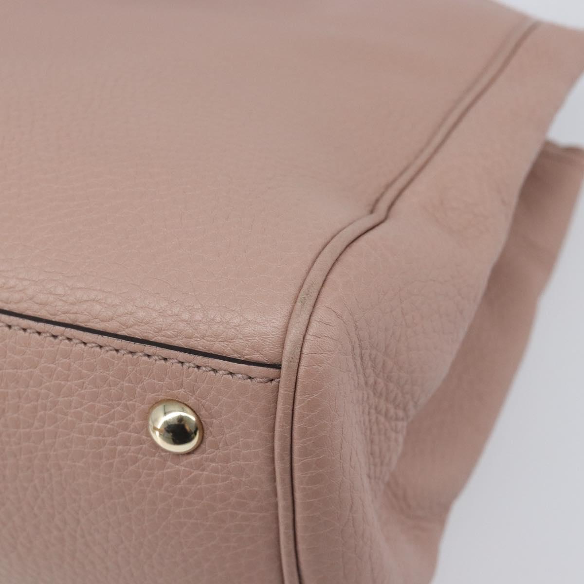 GUCCI Bamboo Hand Bag Leather 2way Pink Gold Tone 323660 Auth BA15382A