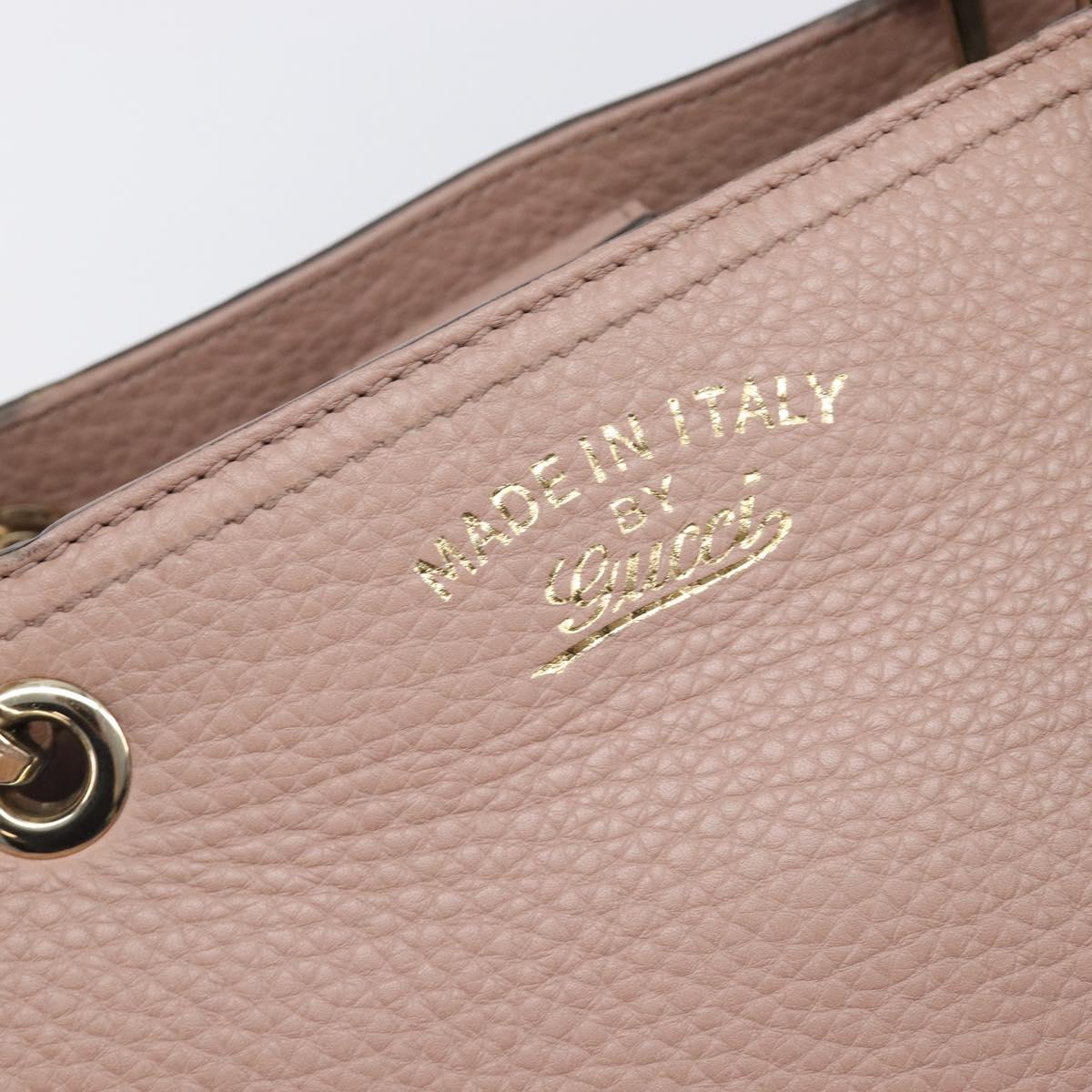 GUCCI Bamboo Hand Bag Leather 2way Pink Gold Tone 323660 Auth BA15382A