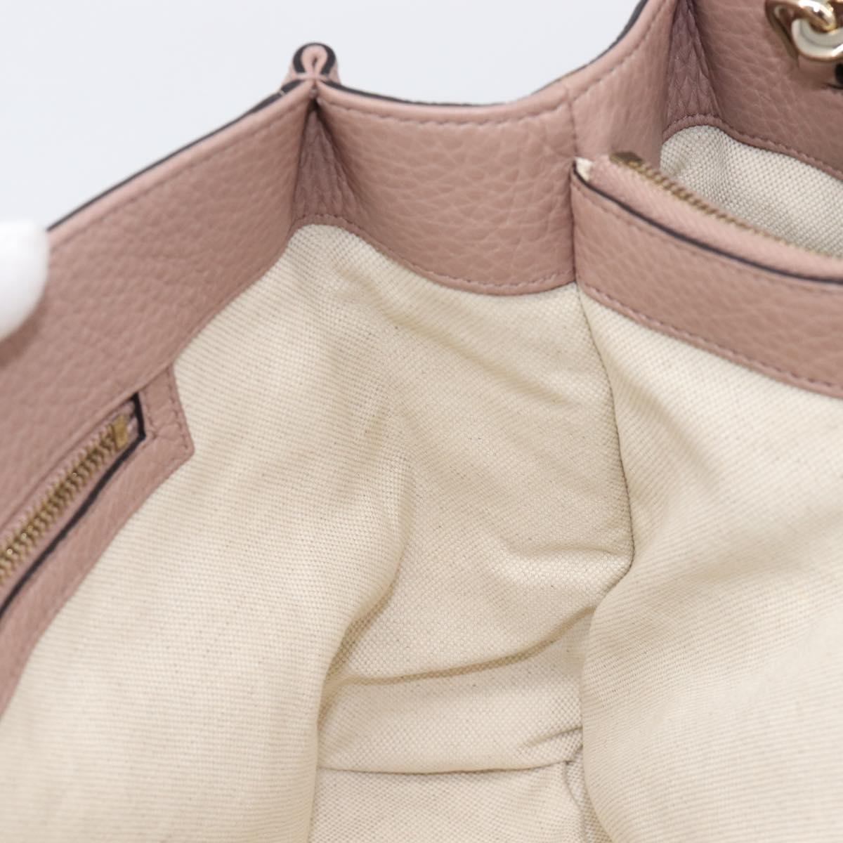 GUCCI Bamboo Hand Bag Leather 2way Pink Gold Tone 323660 Auth BA15382A