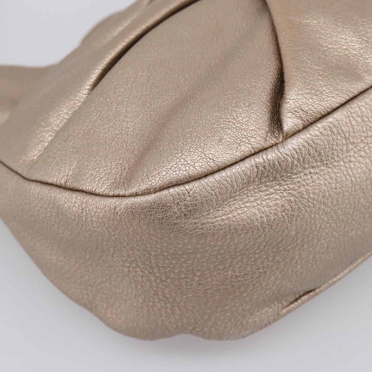 Salvatore Ferragamo Vala Hand Bag Leather Gold Auth BA15384