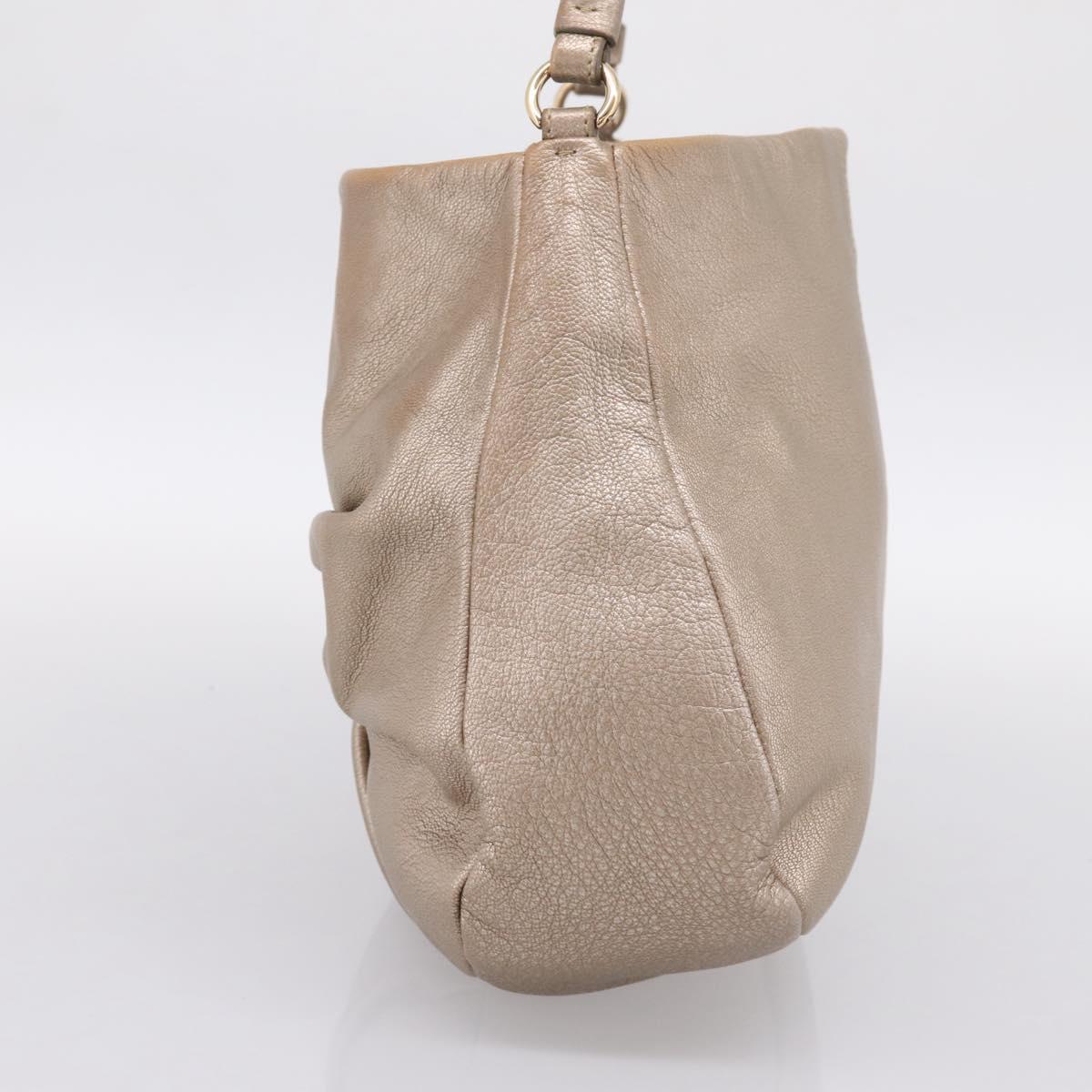 Salvatore Ferragamo Vala Hand Bag Leather Gold Auth BA15384