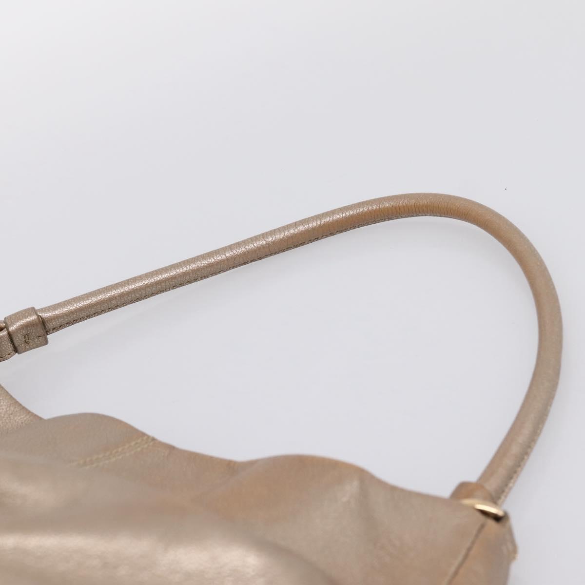 Salvatore Ferragamo Vala Hand Bag Leather Gold Auth BA15384