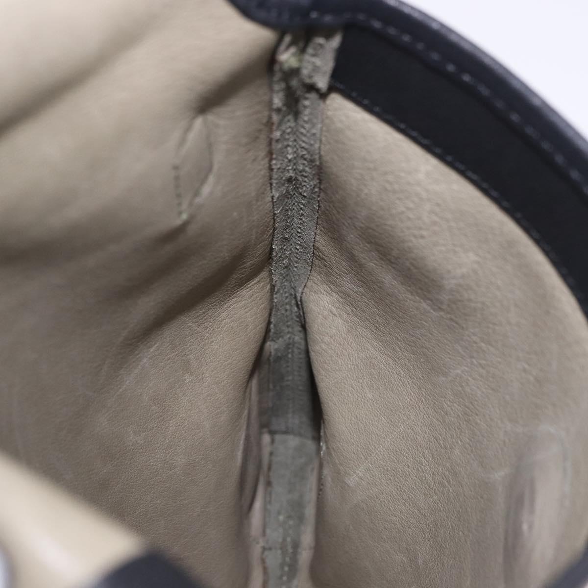 LOEWE Anagram Shoulder Bag Suede Khaki Black Auth BA15386