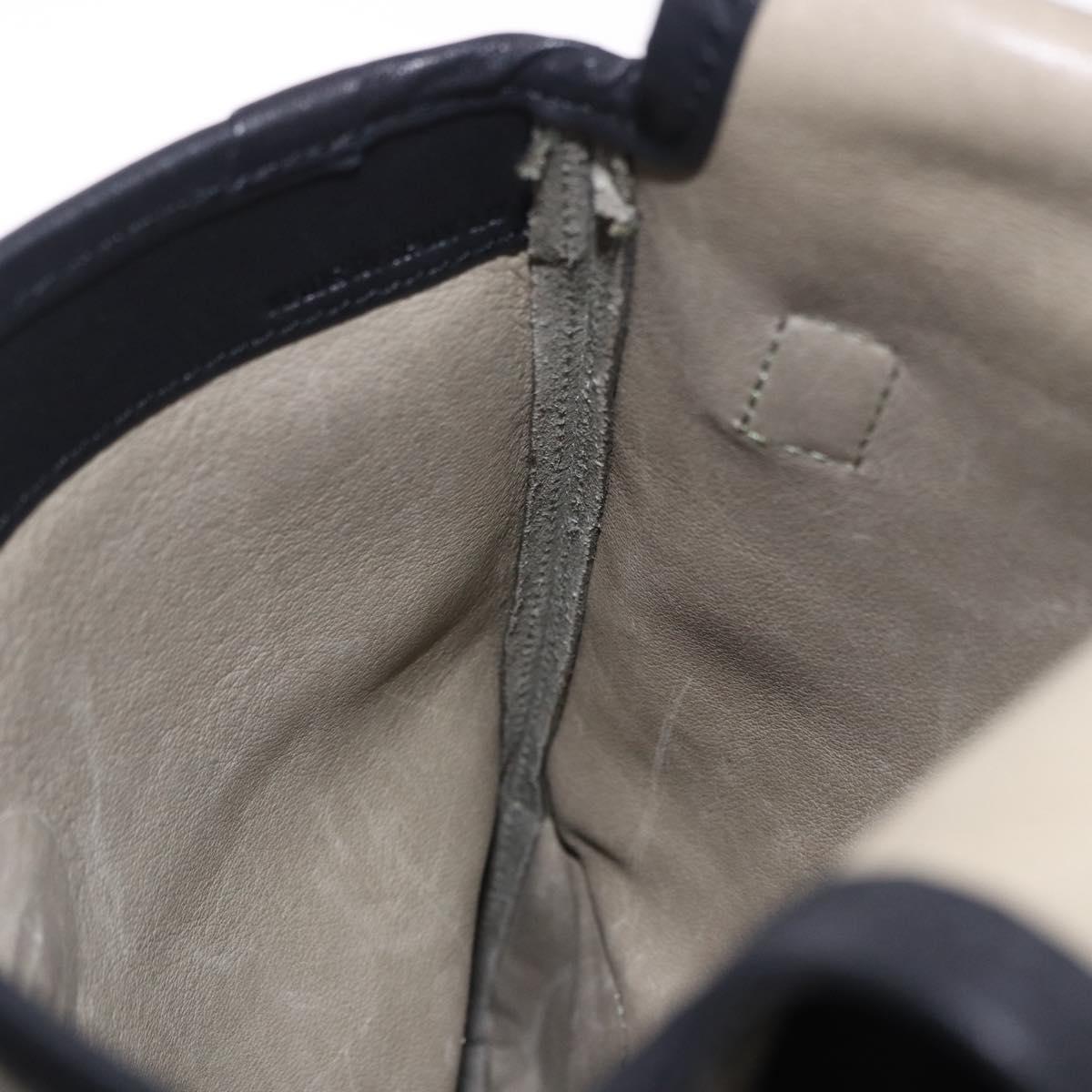 LOEWE Anagram Shoulder Bag Suede Khaki Black Auth BA15386