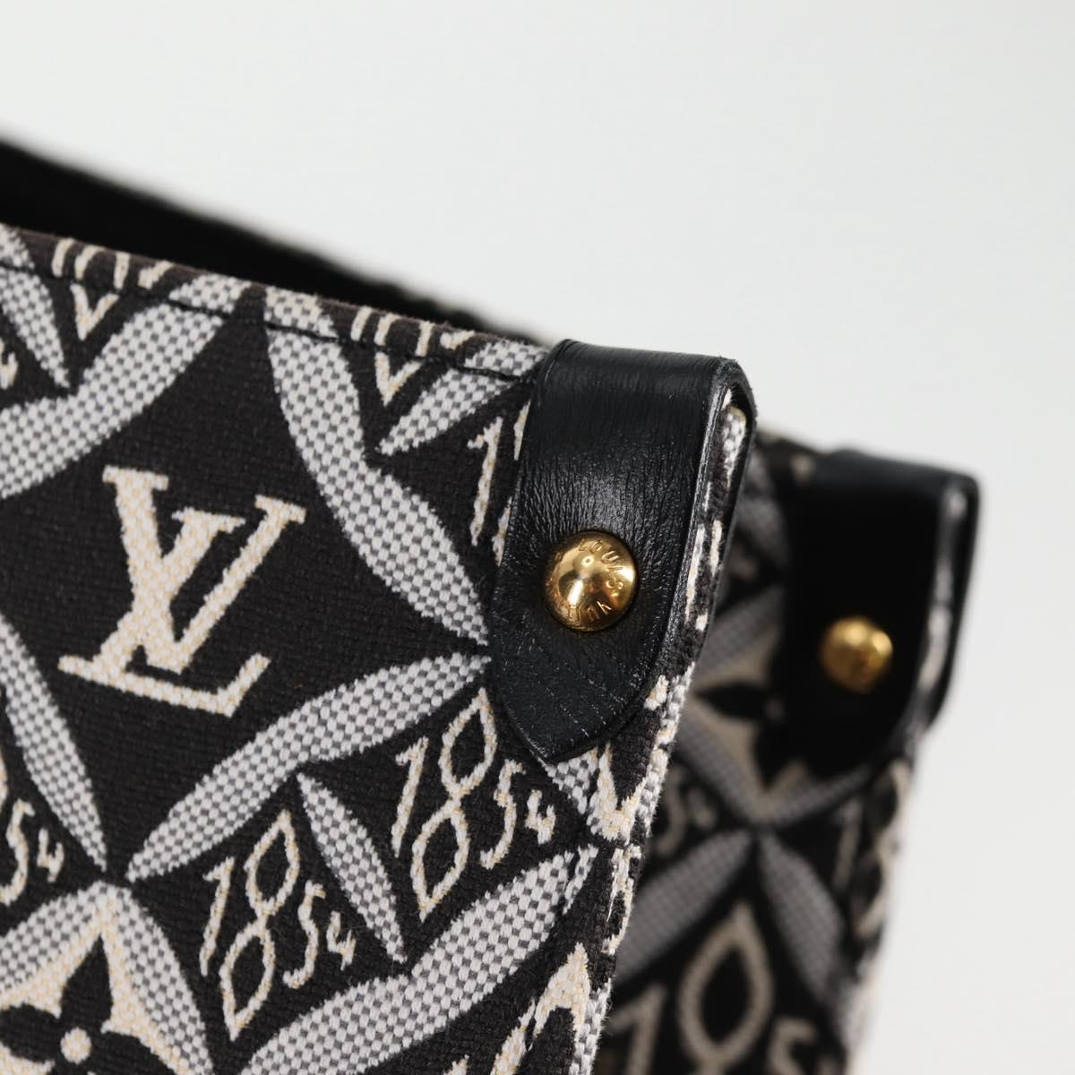 LOUIS VUITTON Monogram Jaguar On The Go GM Tote Bag Black M57207 Auth BA1538SAM