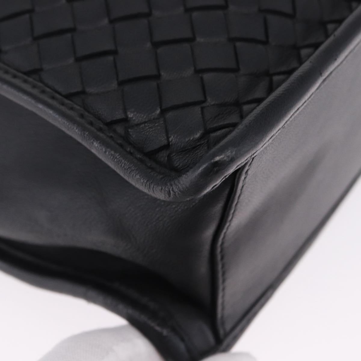 BOTTEGA VENETA INTRECCIATO Business Bag Leather Black Gold 170238 Auth BA15390