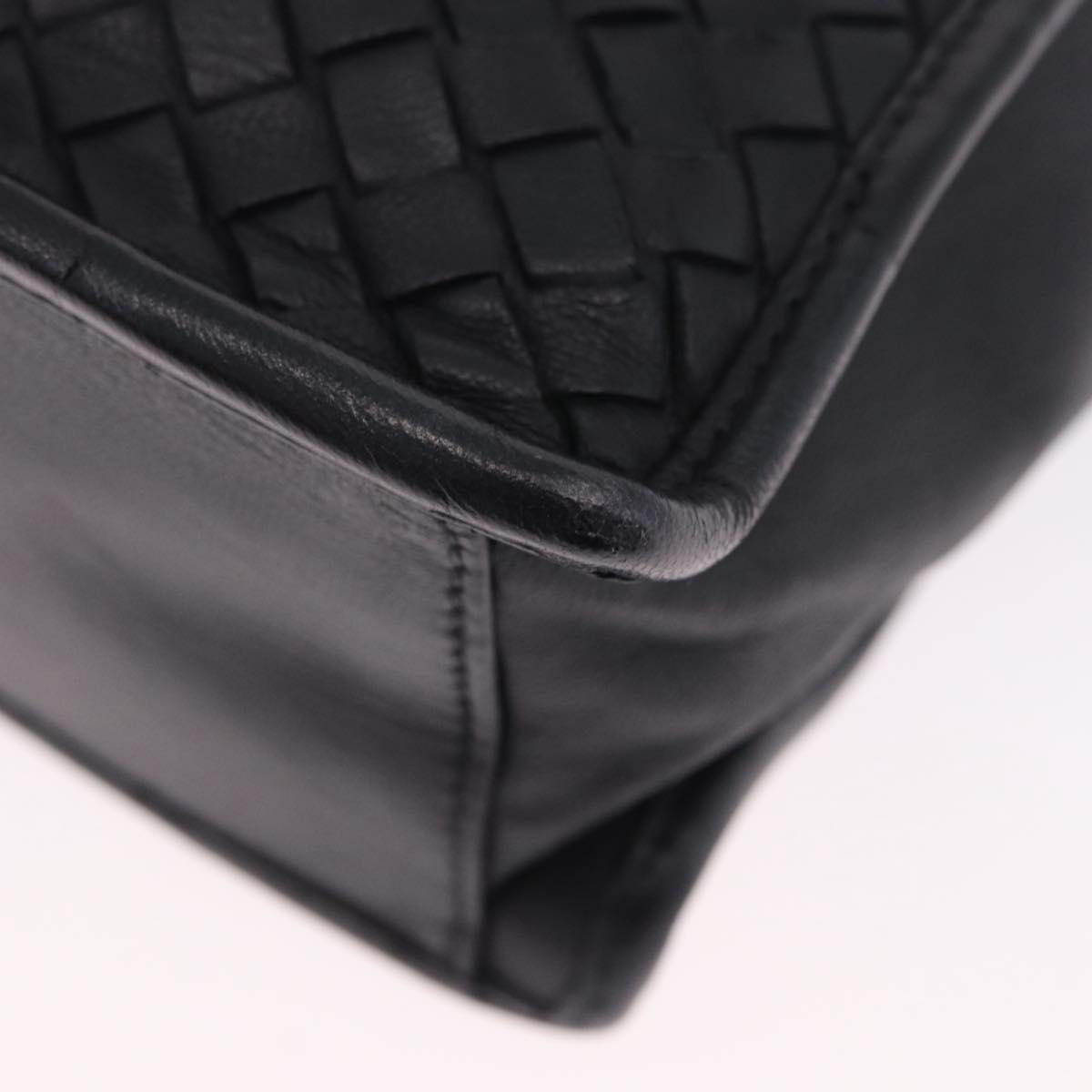 BOTTEGA VENETA INTRECCIATO Business Bag Leather Black Gold 170238 Auth BA15390