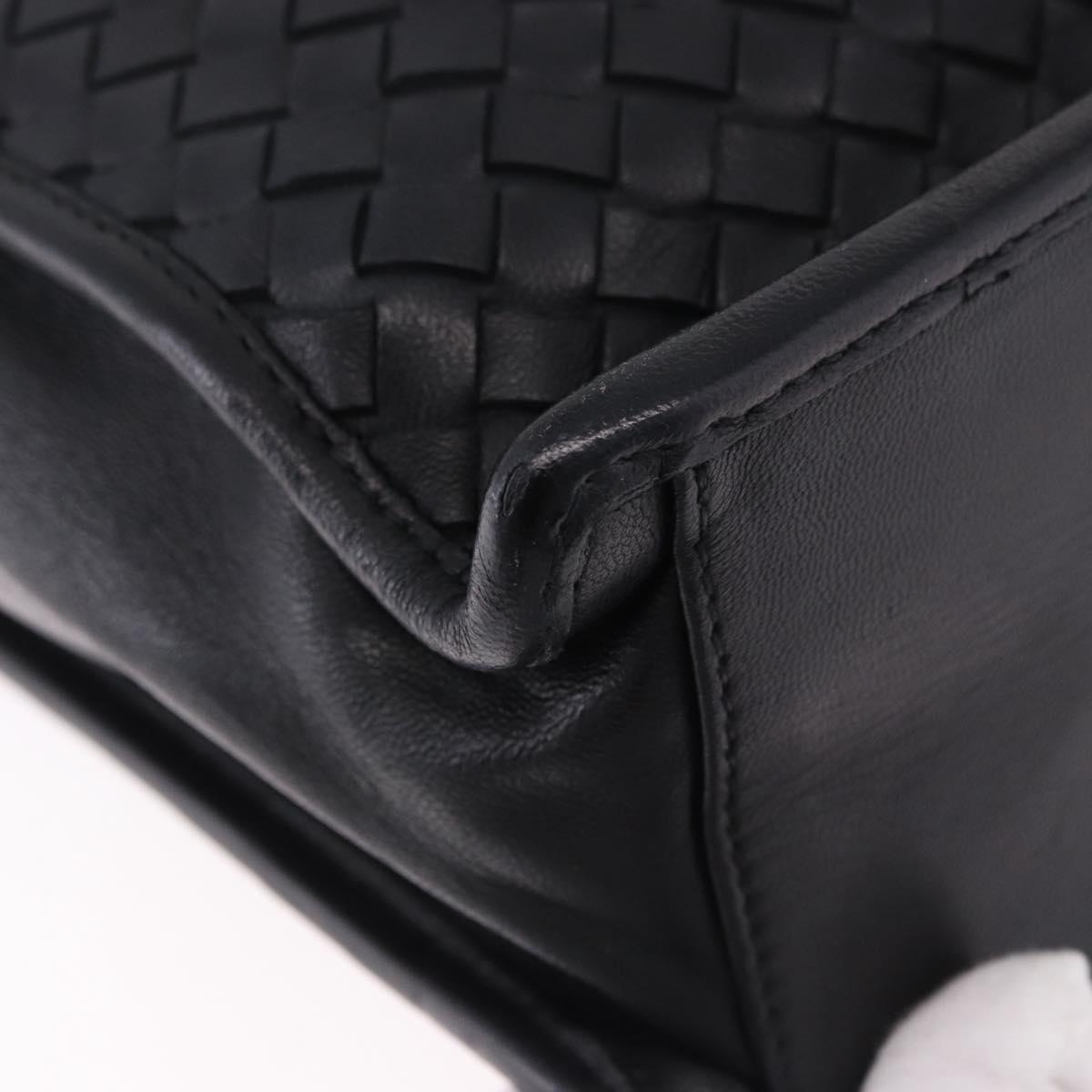 BOTTEGA VENETA INTRECCIATO Business Bag Leather Black Gold 170238 Auth BA15390