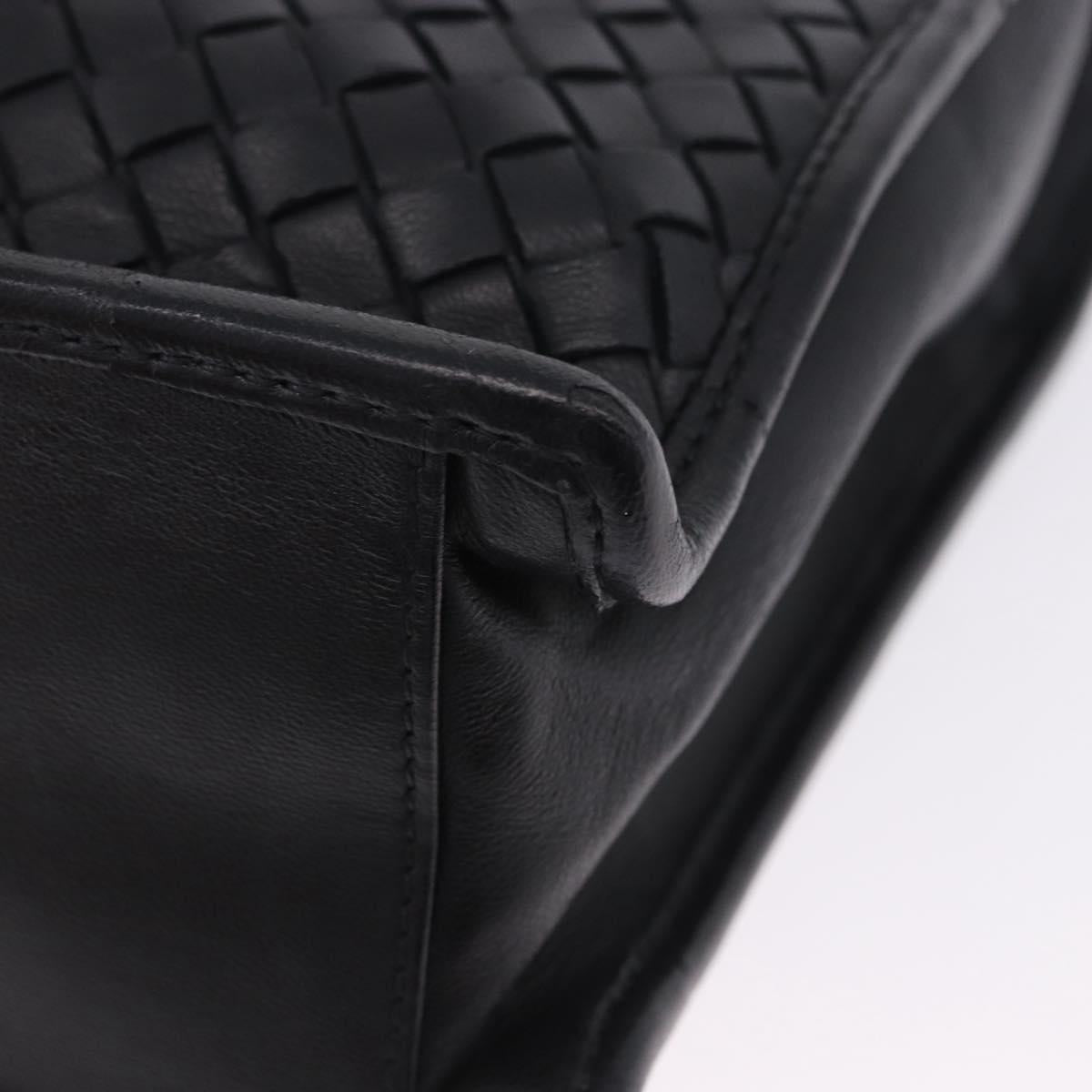 BOTTEGA VENETA INTRECCIATO Business Bag Leather Black Gold 170238 Auth BA15390