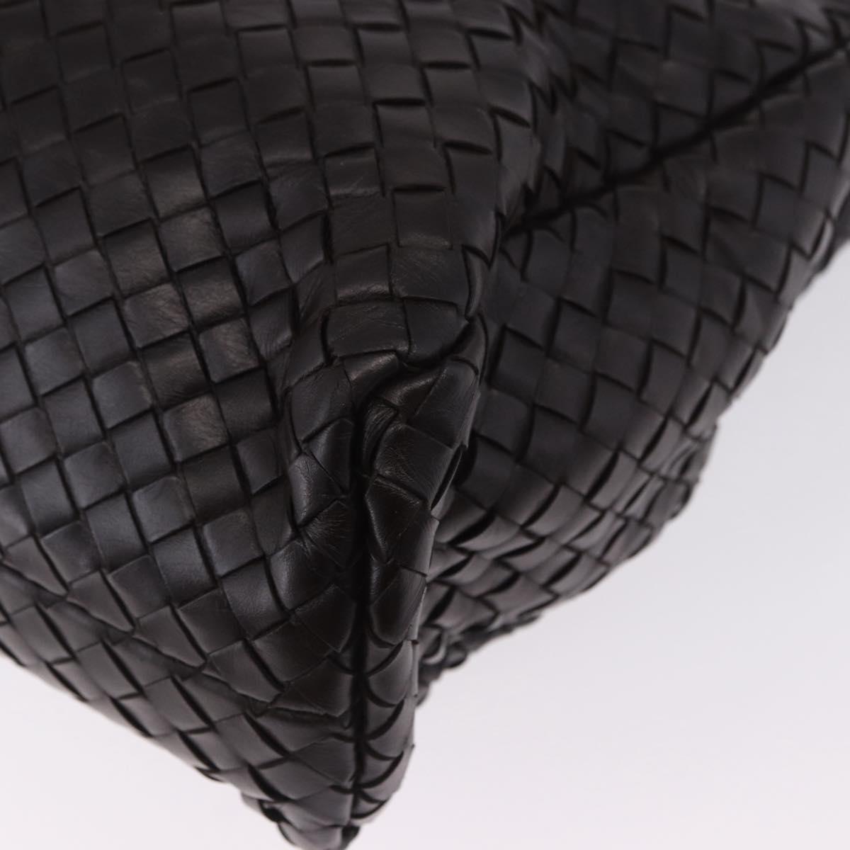 BOTTEGA VENETA INTRECCIATO Business Bag Leather Black Silver 122139 Auth BA15392