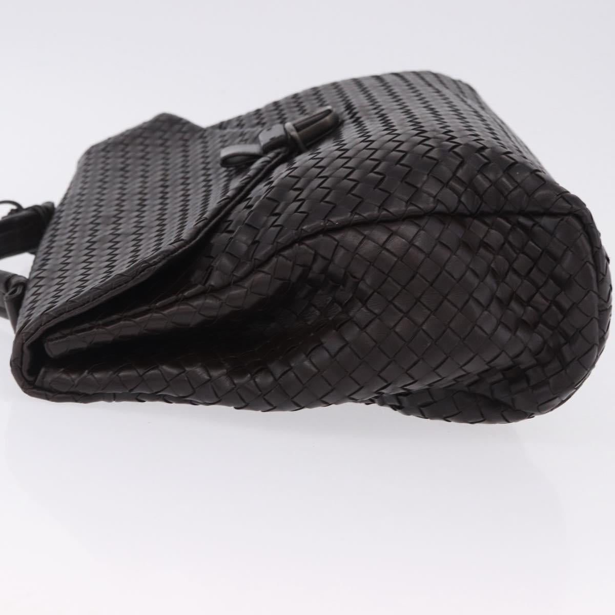 BOTTEGA VENETA INTRECCIATO Business Bag Leather Black Silver 122139 Auth BA15392
