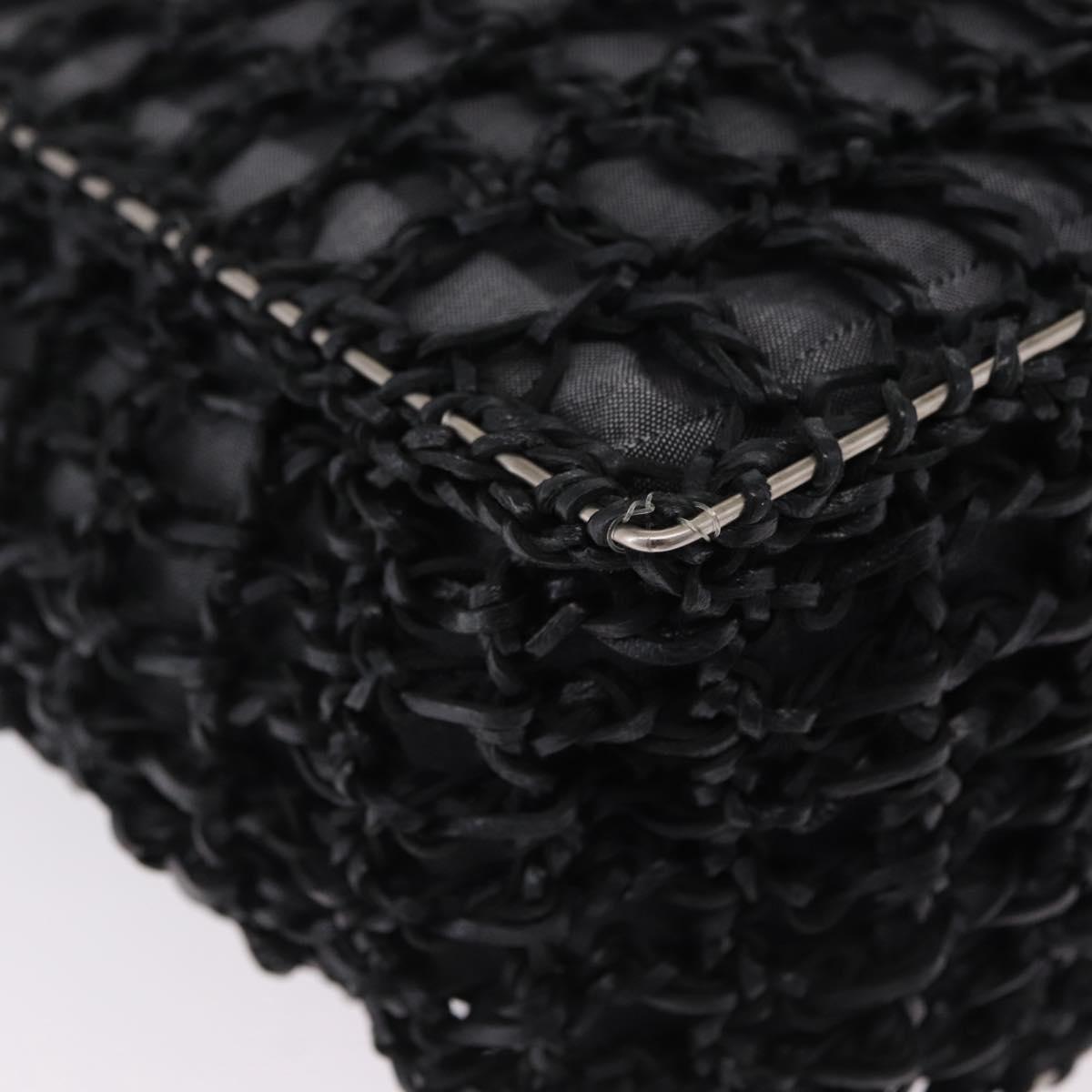 Salvatore Ferragamo Hand Bag Nylon 2way Black Silver Auth BA15393