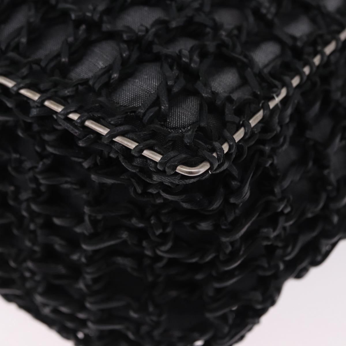 Salvatore Ferragamo Hand Bag Nylon 2way Black Silver Auth BA15393