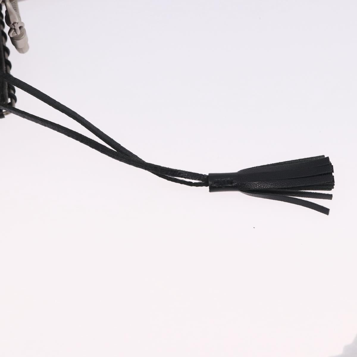 Salvatore Ferragamo Hand Bag Nylon 2way Black Silver Auth BA15393