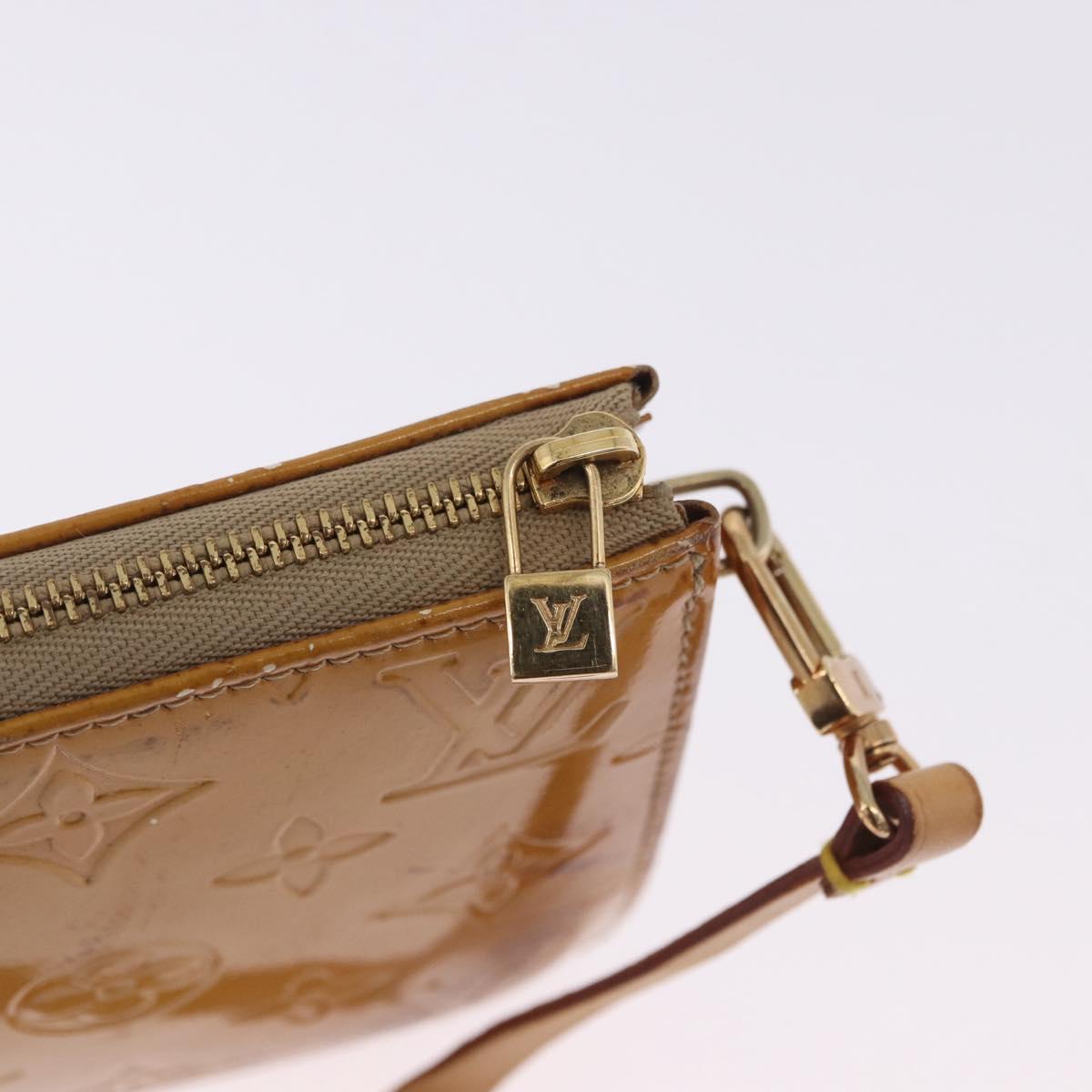 LOUIS VUITTON Monogram Vernis Lexington Pouch Beige M91010 LV Auth BA15398