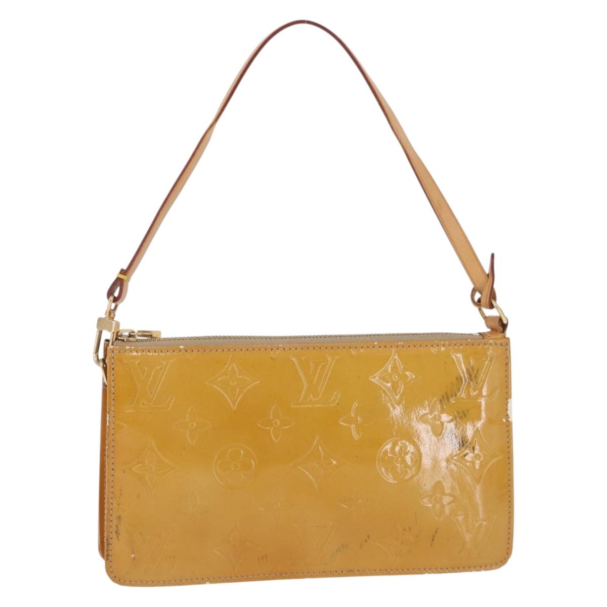 LOUIS VUITTON Monogram Vernis Lexington Pouch Beige M91010 LV Auth BA15398