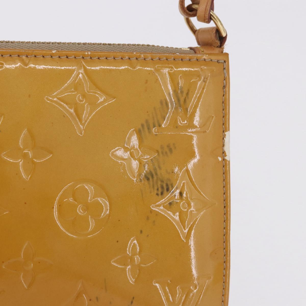 LOUIS VUITTON Monogram Vernis Lexington Pouch Beige M91010 LV Auth BA15398