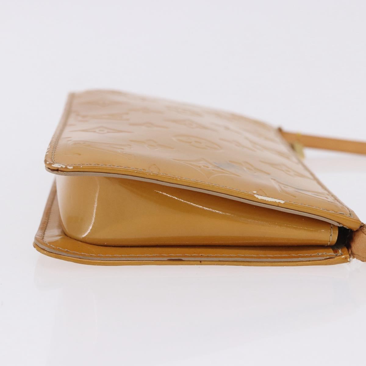 LOUIS VUITTON Monogram Vernis Lexington Pouch Beige M91010 LV Auth BA15398