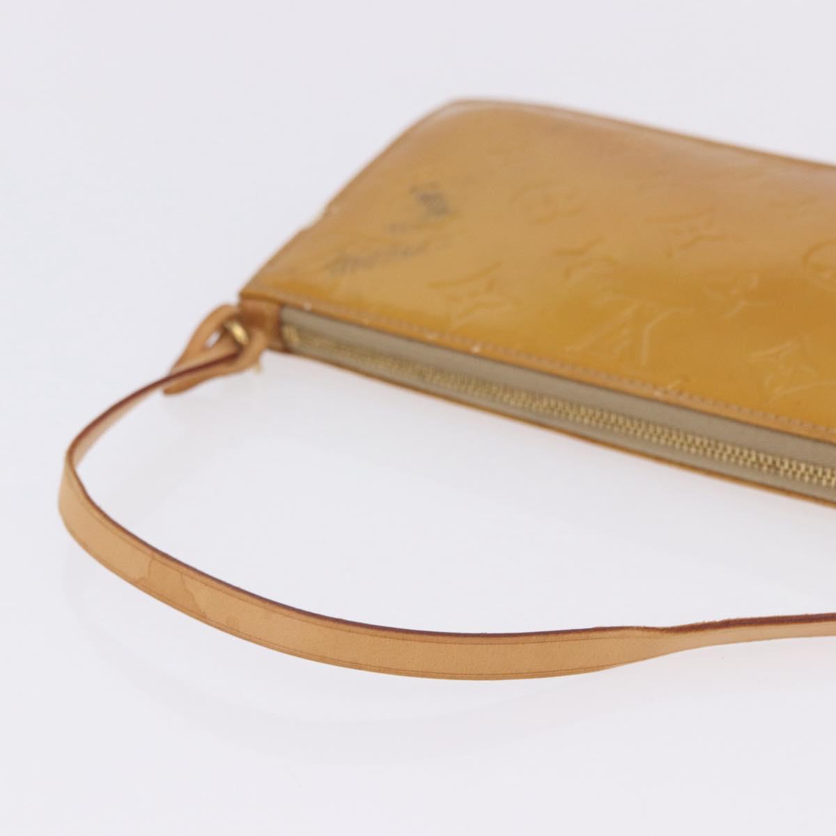 LOUIS VUITTON Monogram Vernis Lexington Pouch Beige M91010 LV Auth BA15398