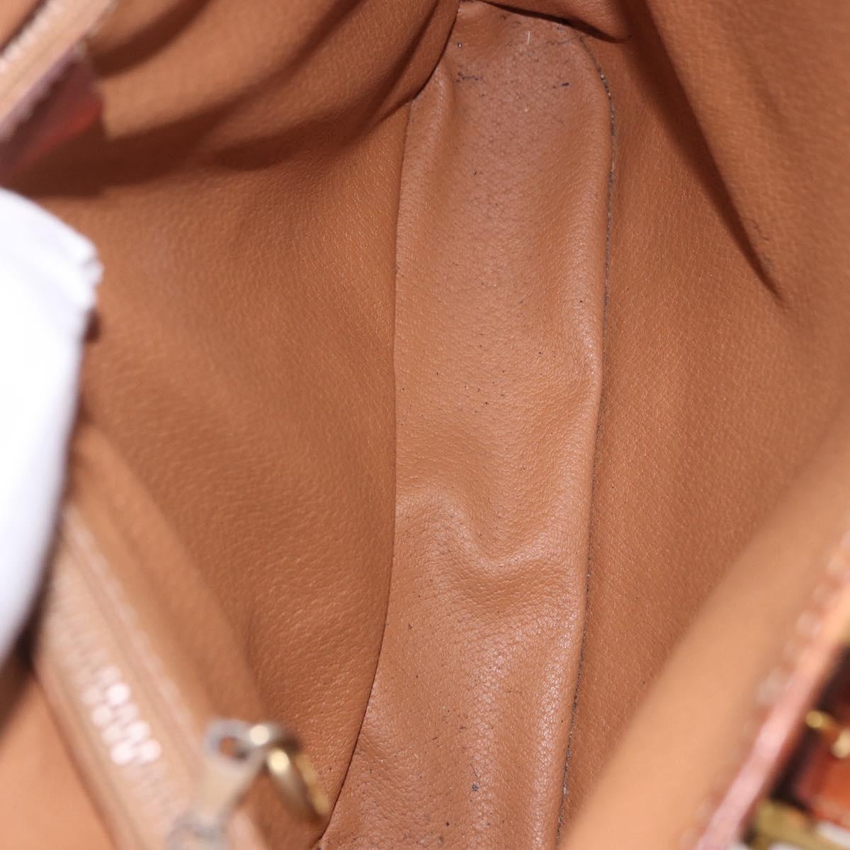CELINE Macadam Tote Bag PVC Leather Brown Gold Tone Auth BA15400