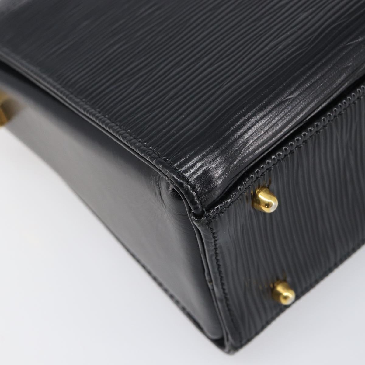 VALENTINO Hand Bag Leather 2way Black Gold Tone Auth BA15401A