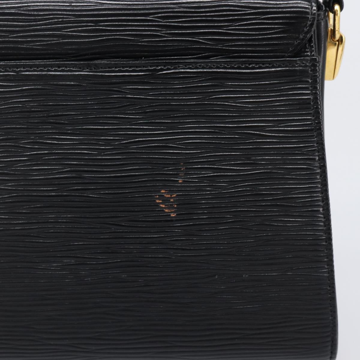 VALENTINO Hand Bag Leather 2way Black Gold Tone Auth BA15401A