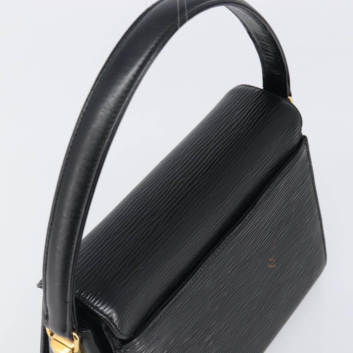 VALENTINO Hand Bag Leather 2way Black Gold Tone Auth BA15401A