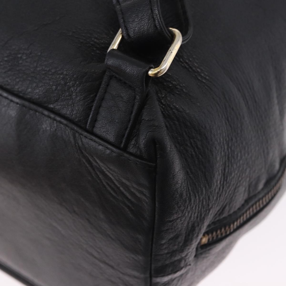 Gianni Versace Backpack Leather Black Gold Tone Auth BA15406