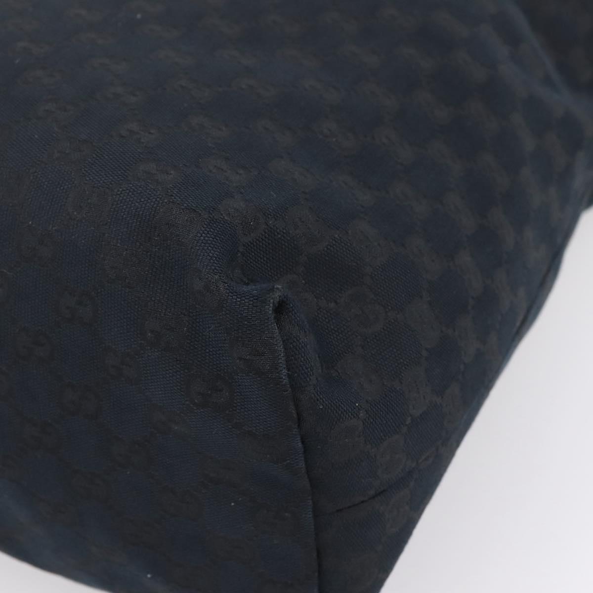 GUCCI GG Canvas Hand Bag 2way Black Silver 256099 Auth BA15407