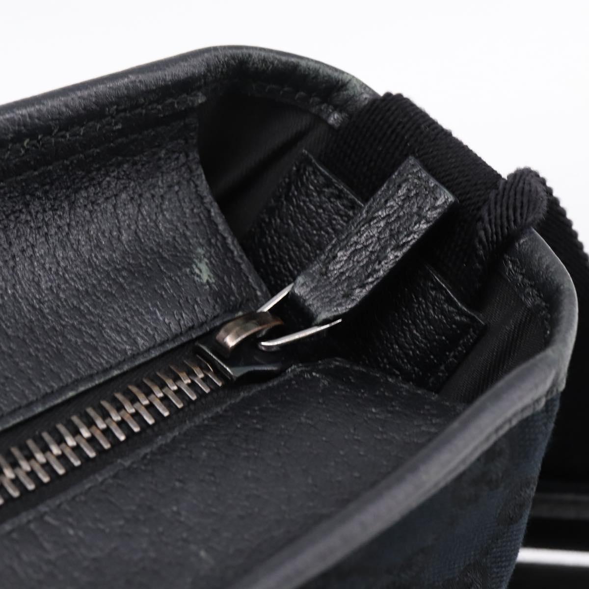 GUCCI GG Canvas Hand Bag 2way Black Silver 256099 Auth BA15407