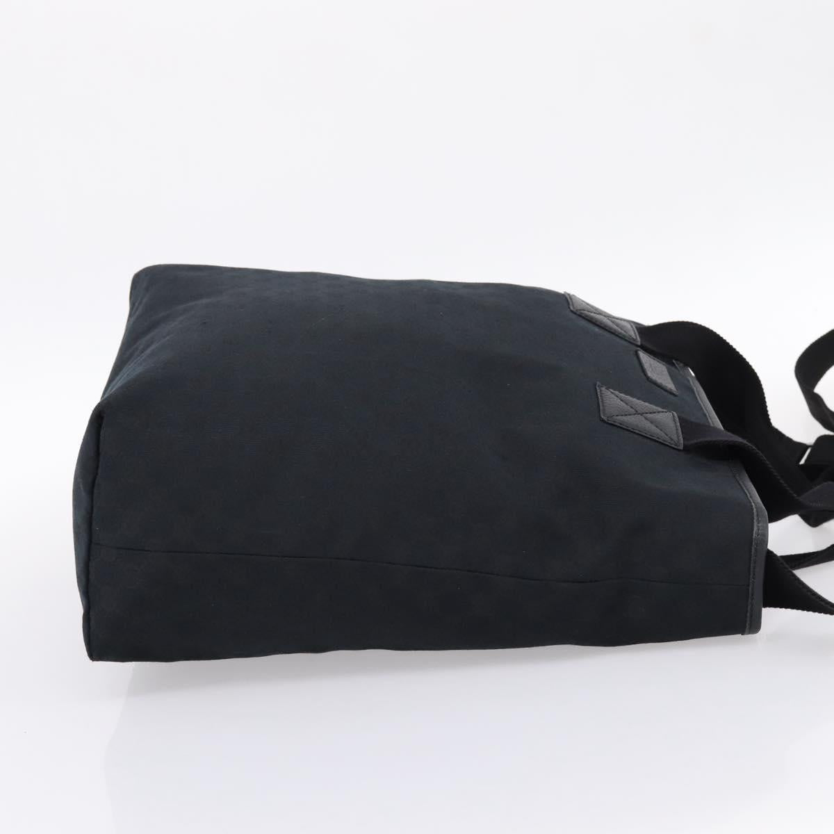 GUCCI GG Canvas Hand Bag 2way Black Silver 256099 Auth BA15407