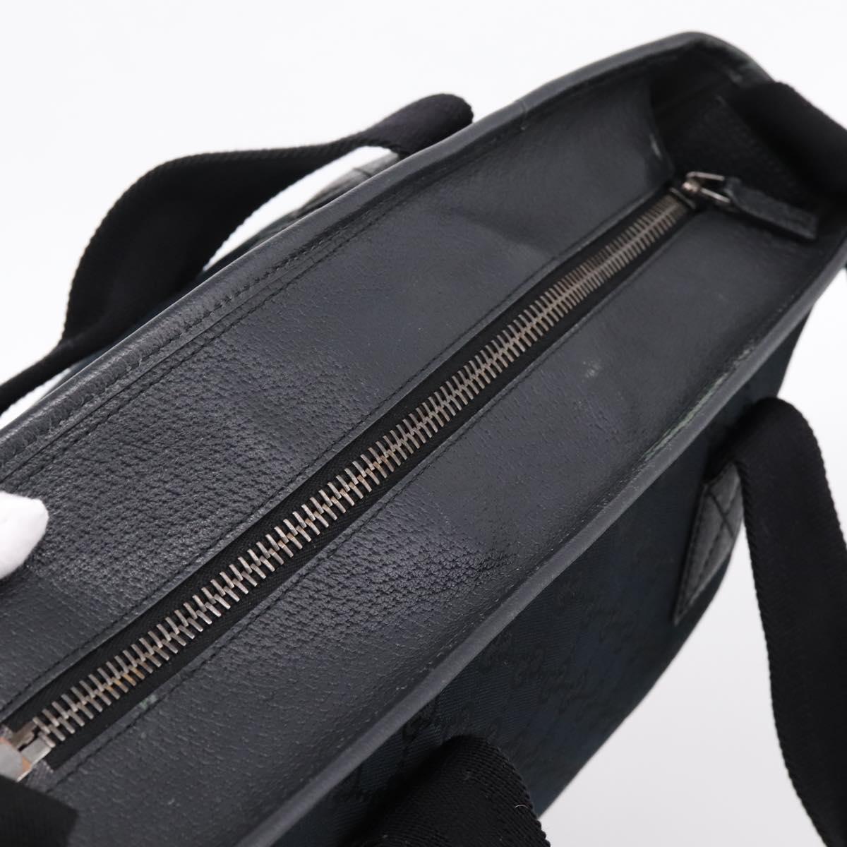 GUCCI GG Canvas Hand Bag 2way Black Silver 256099 Auth BA15407
