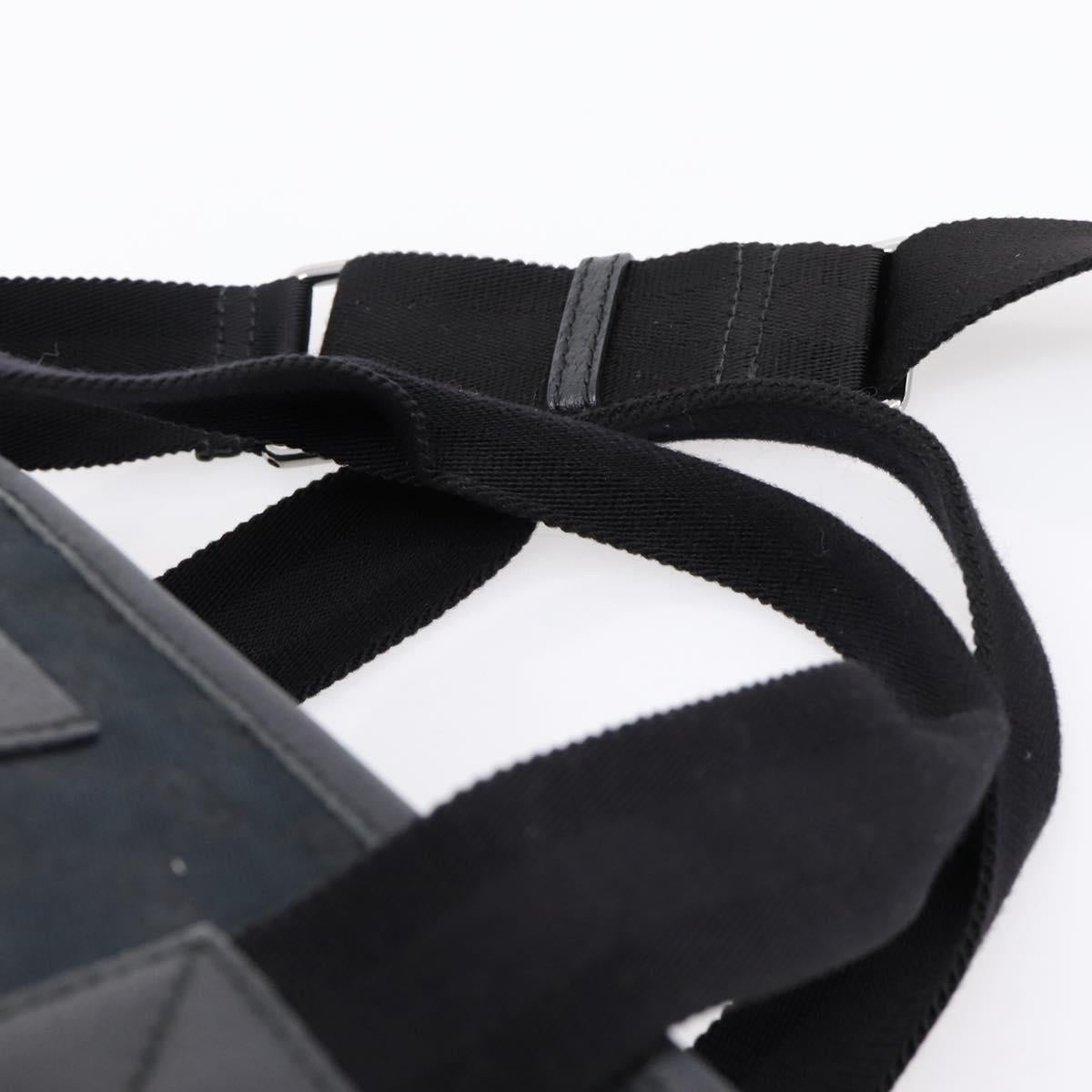 GUCCI GG Canvas Hand Bag 2way Black Silver 256099 Auth BA15407