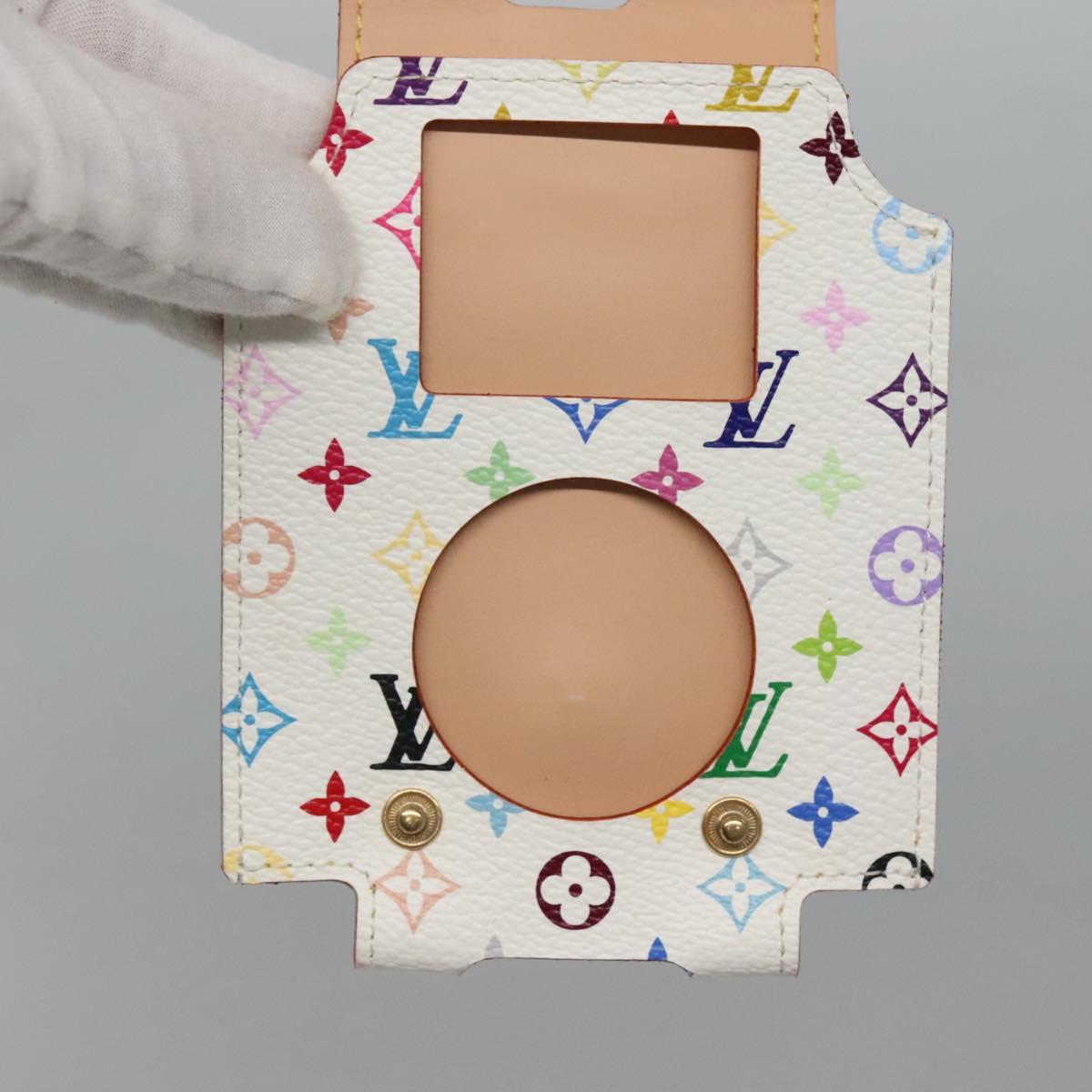 LOUIS VUITTON Monogram Multicolor iPod Nano Case White M60014 LV Auth BA1541