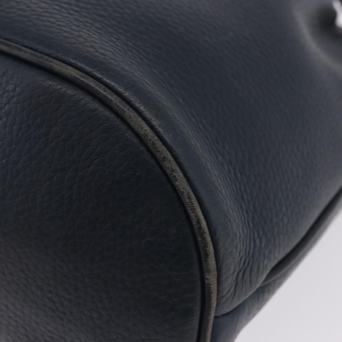 GUCCI Shoulder Bag Leather Navy Gold Tone 001 39 0791 Auth BA15410