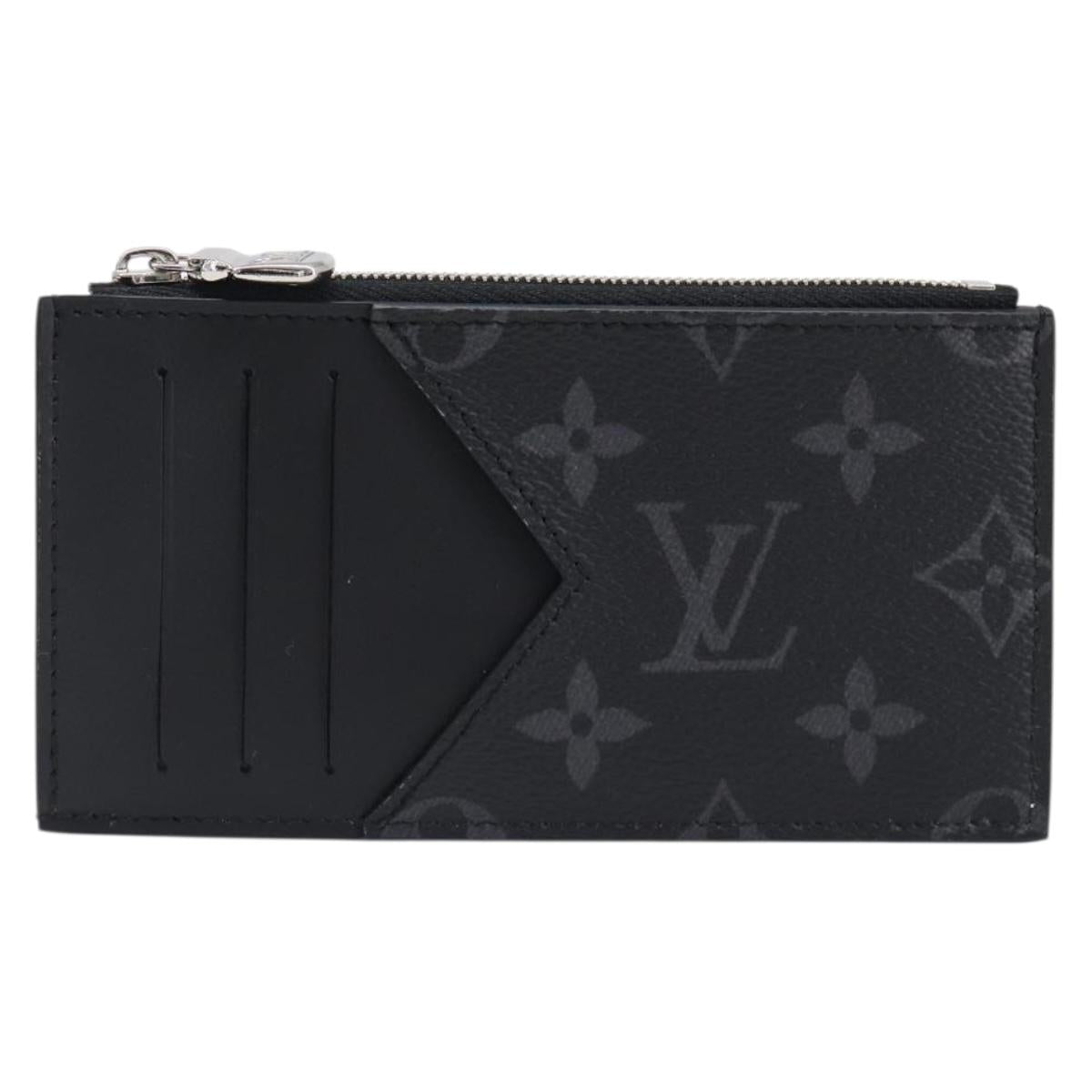 LOUIS VUITTON Monogram Eclipse Coin Card Holder M29656 LV Auth BA15412M
