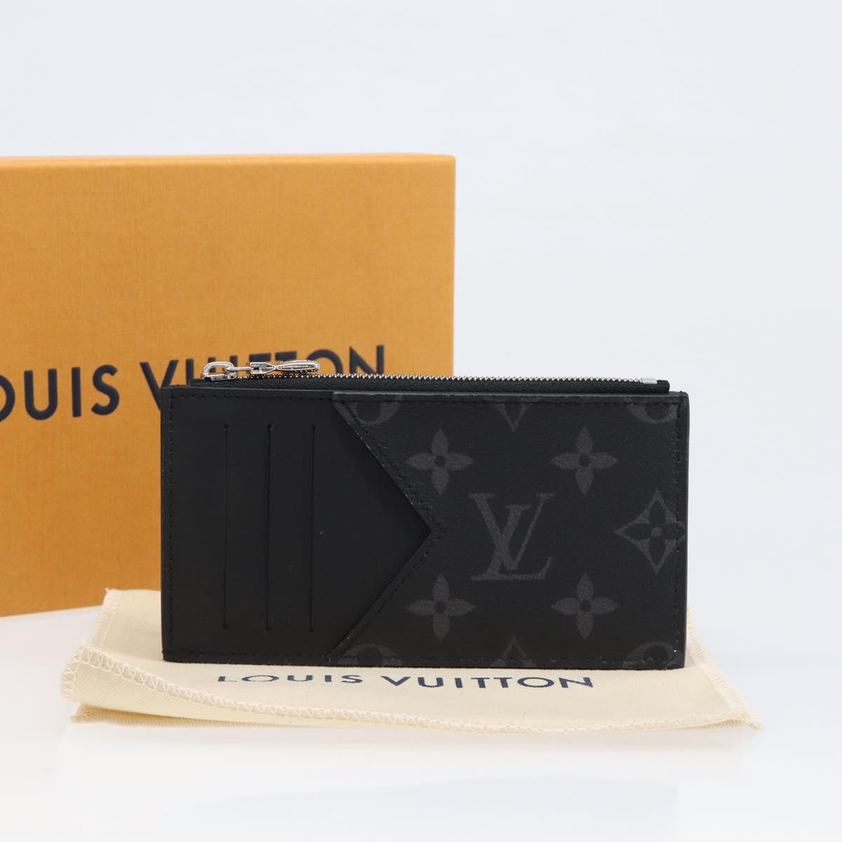 LOUIS VUITTON Monogram Eclipse Coin Card Holder M29656 LV Auth BA15412M