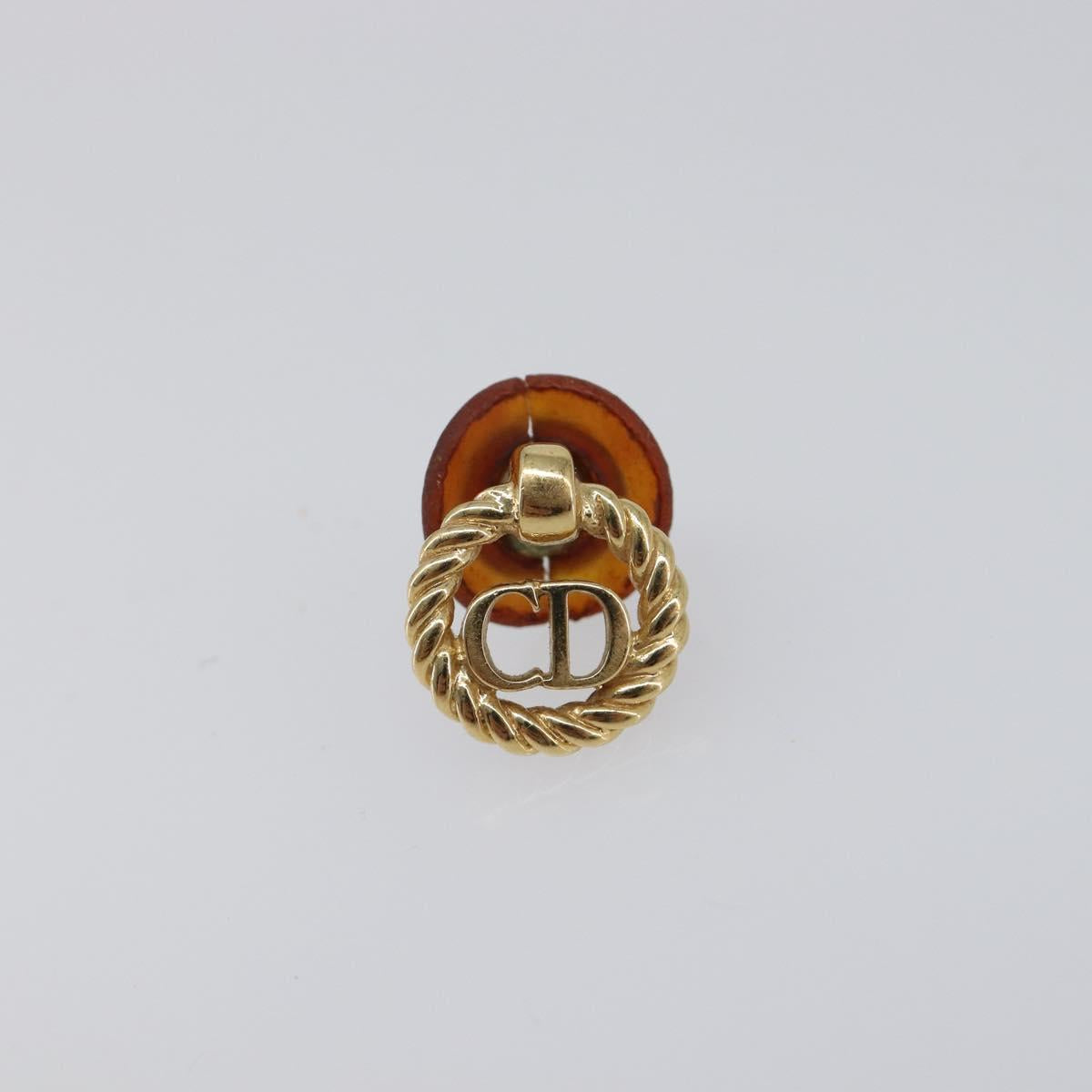 Christian Dior Earring Metal Gold Tone Auth BA15415
