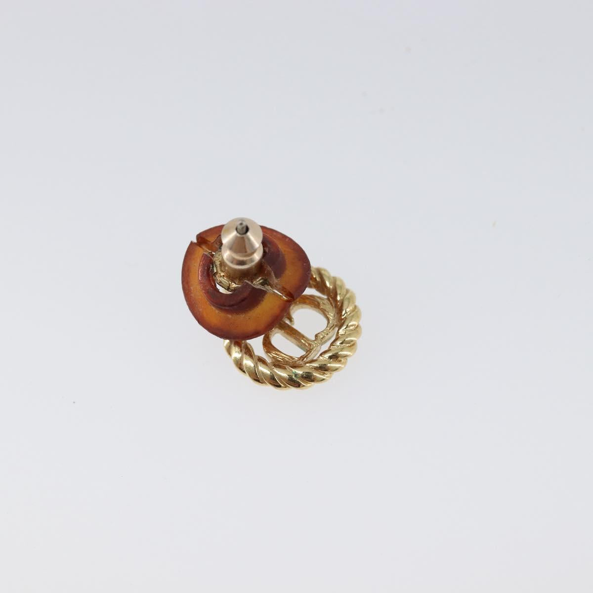 Christian Dior Earring Metal Gold Tone Auth BA15415