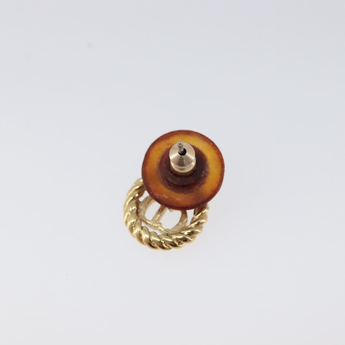 Christian Dior Earring Metal Gold Tone Auth BA15415
