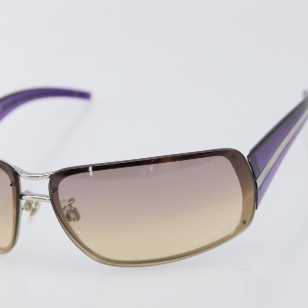 CHANEL Sunglasses Plastic Purple Silver CC Auth BA15416