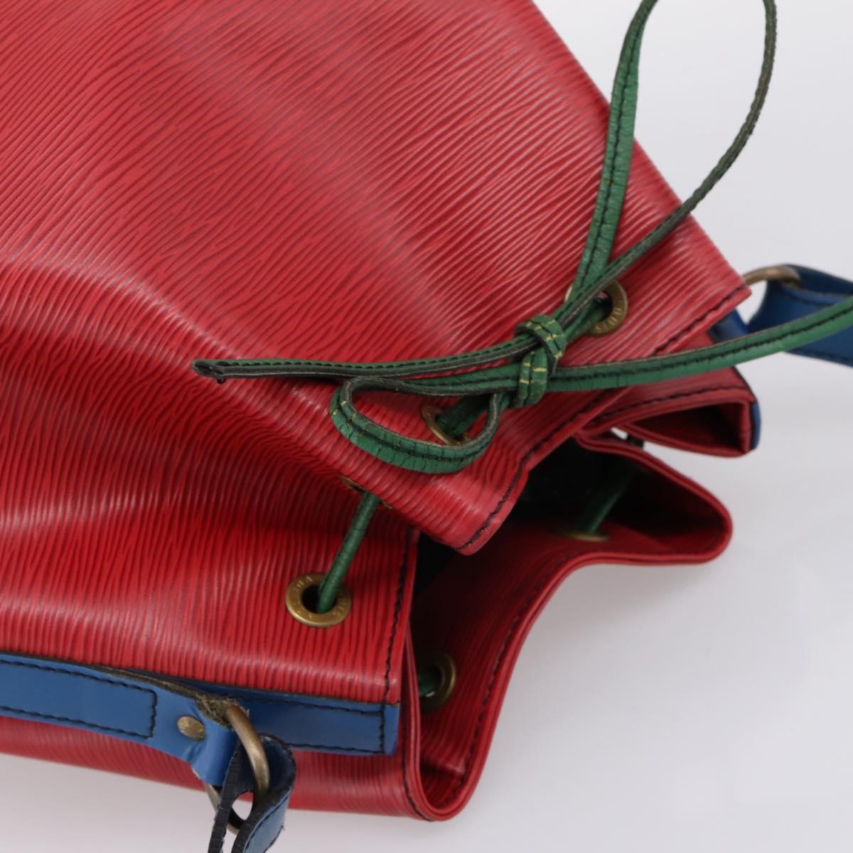 LOUIS VUITTON Epi Noe Shoulder Bag Red Green Blue M44082 LV Auth BA15430