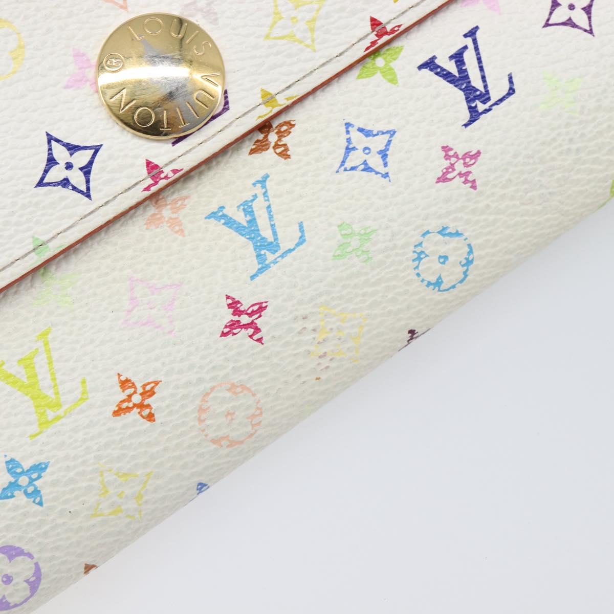 LOUIS VUITTON Monogram Multicolor Portefeiulle Sarah White M93745 Auth BA15433